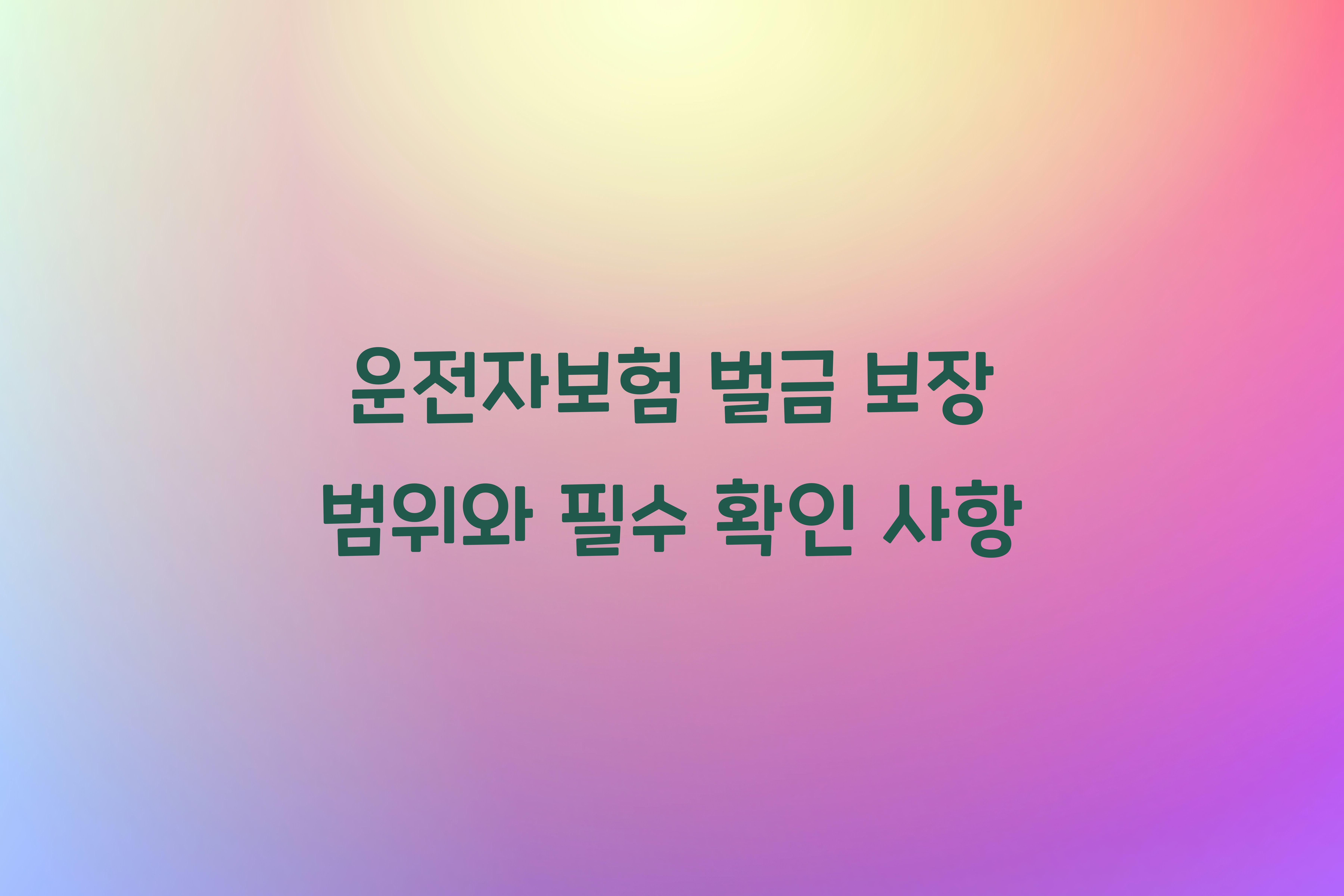운전자보험 벌금 보장 범위