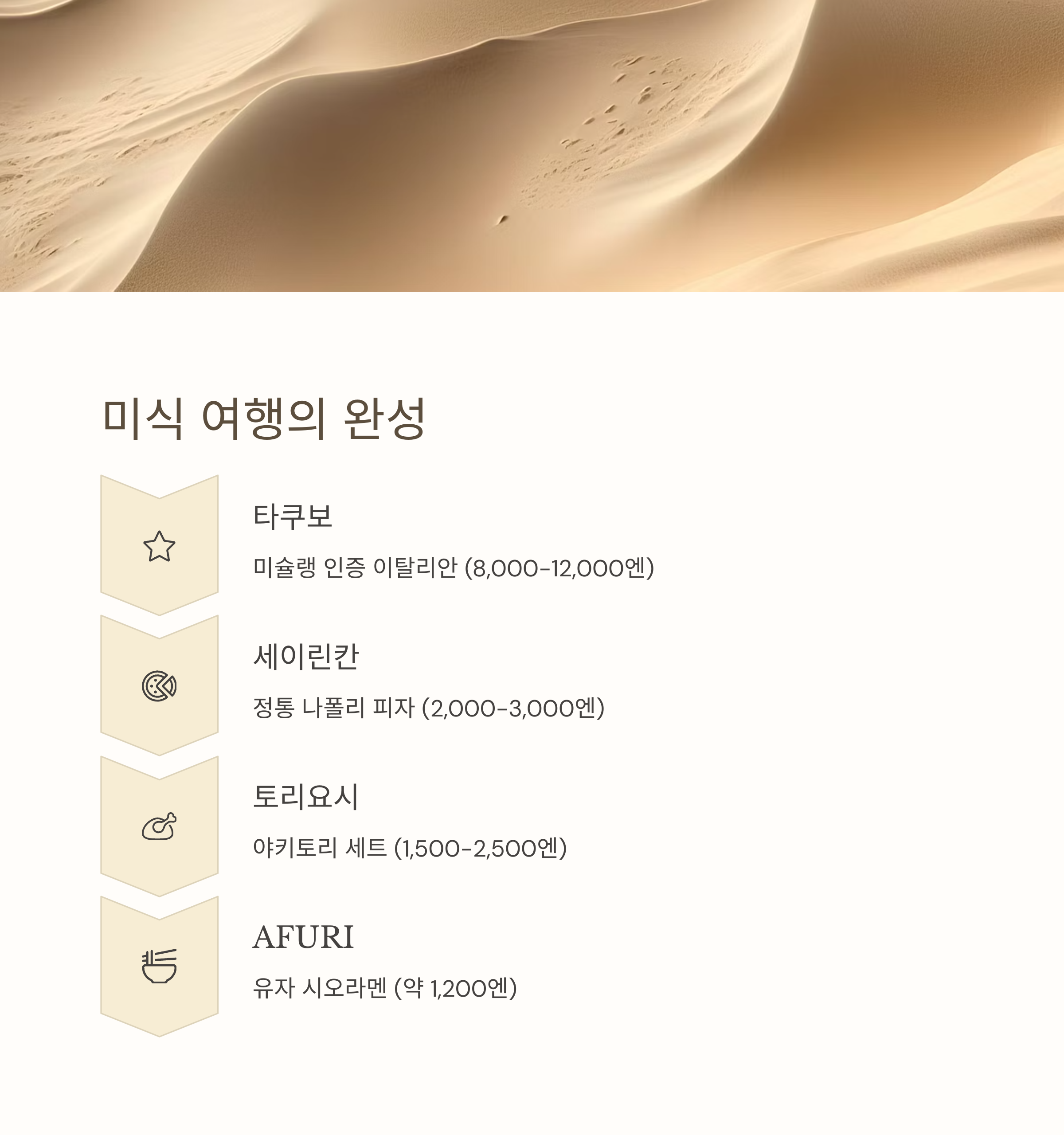 미식 여행의 완성