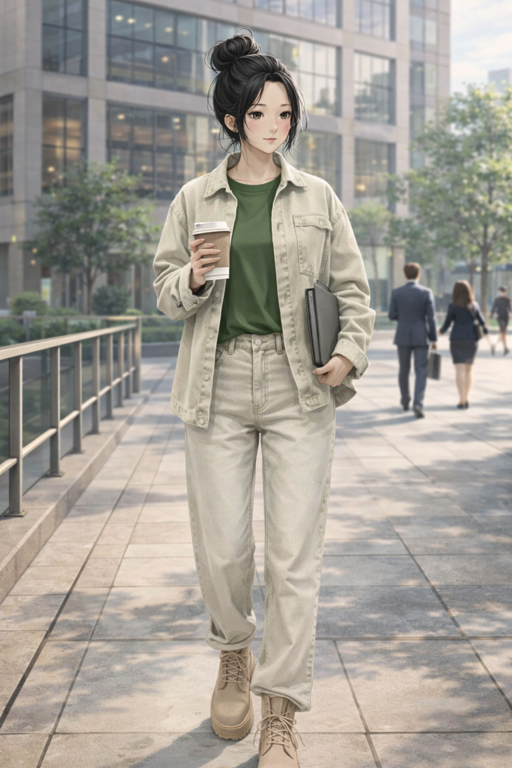 denim shirt with denim pants casual layered outfit