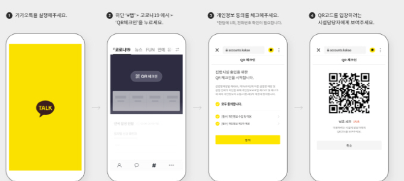 카카오톡으로 qr체크인 하는 방법