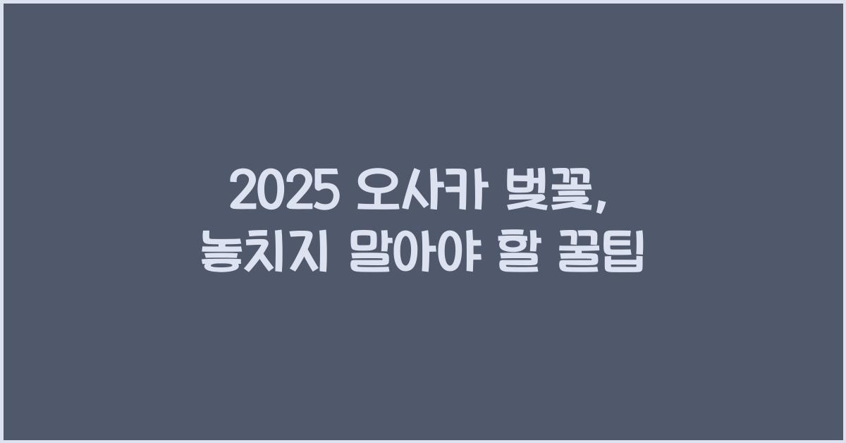 2025 오사카 벚꽃