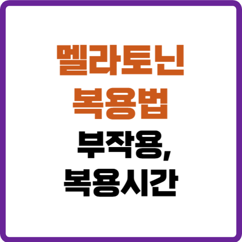멜라토닌 복용법