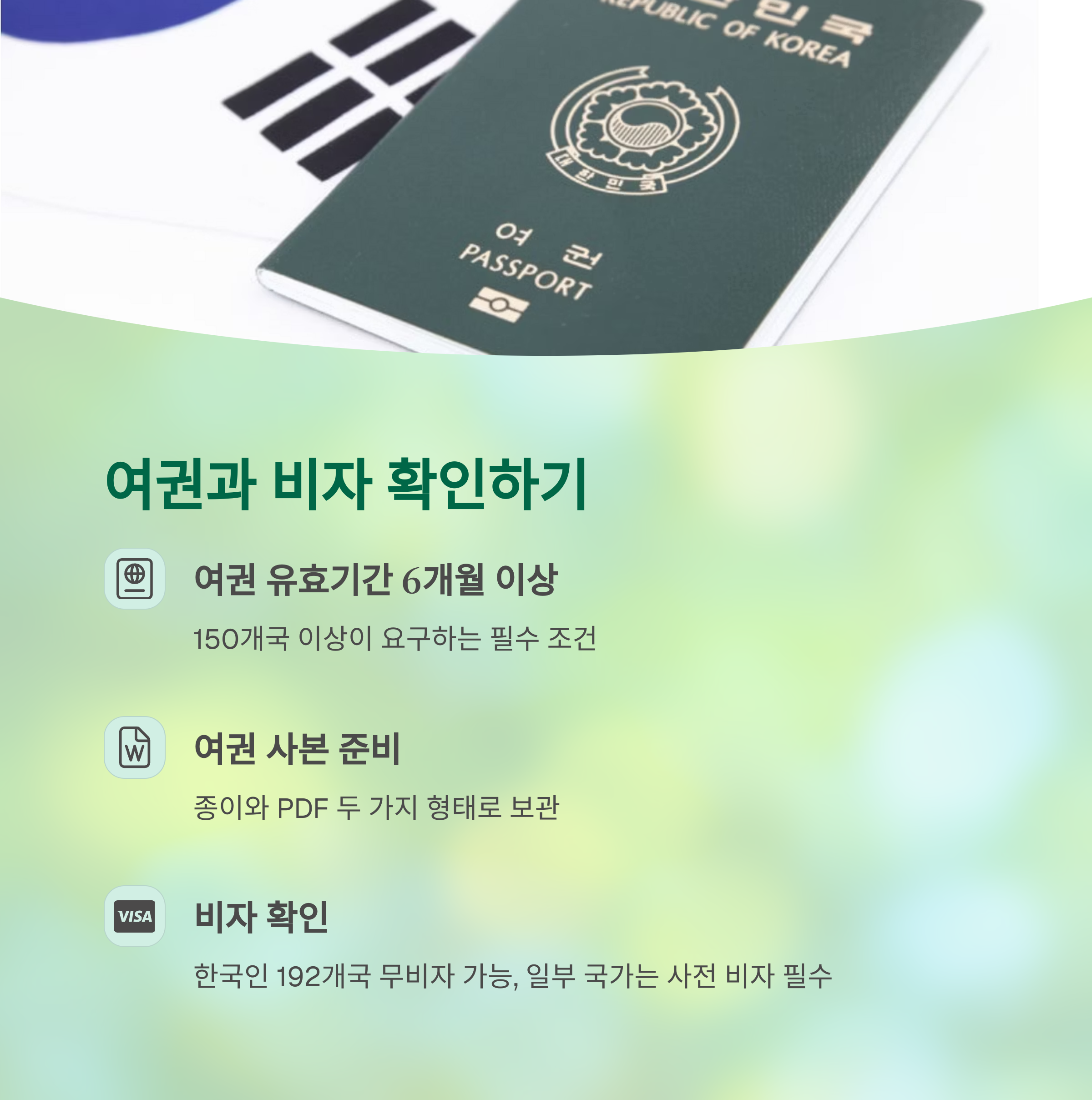 여권과 비자 확인하기