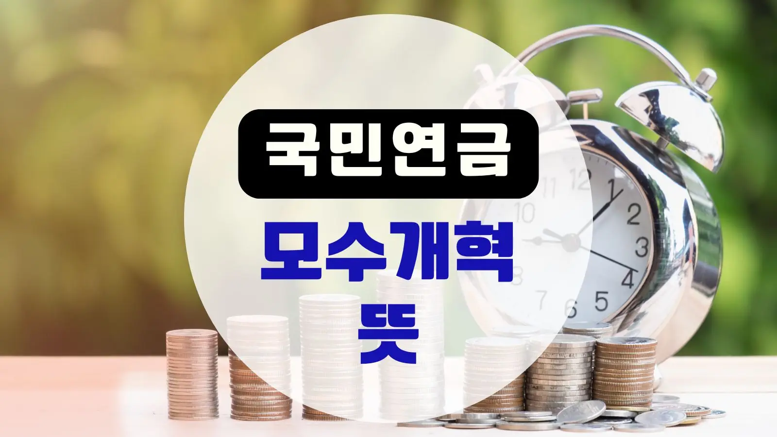 국민연금 모수개혁 뜻