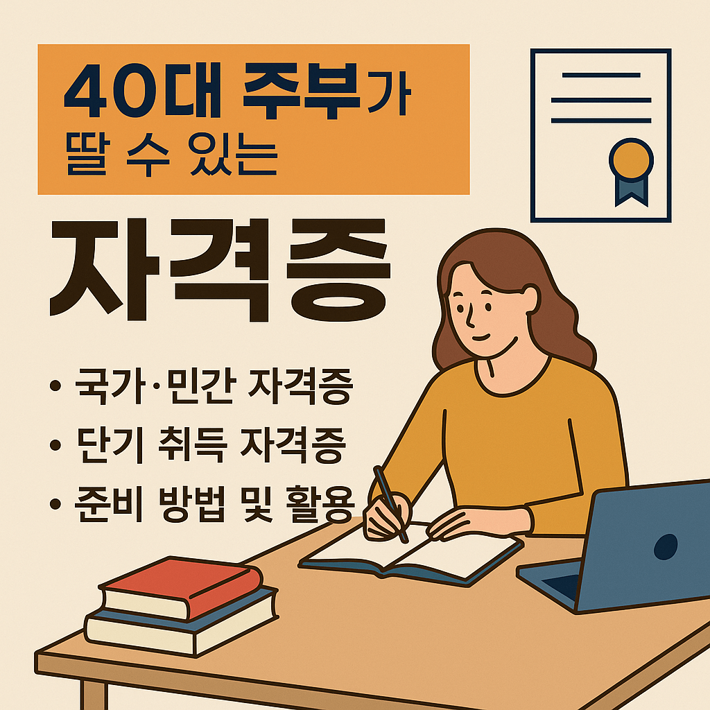 40대 주부가 딸 수 있는 자격증