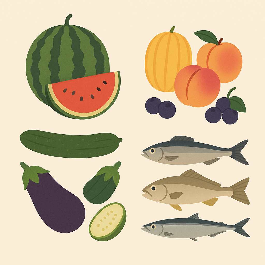 무더위 타파! 지금 꼭 먹어야 할 8월 제철 과일·채소·생선