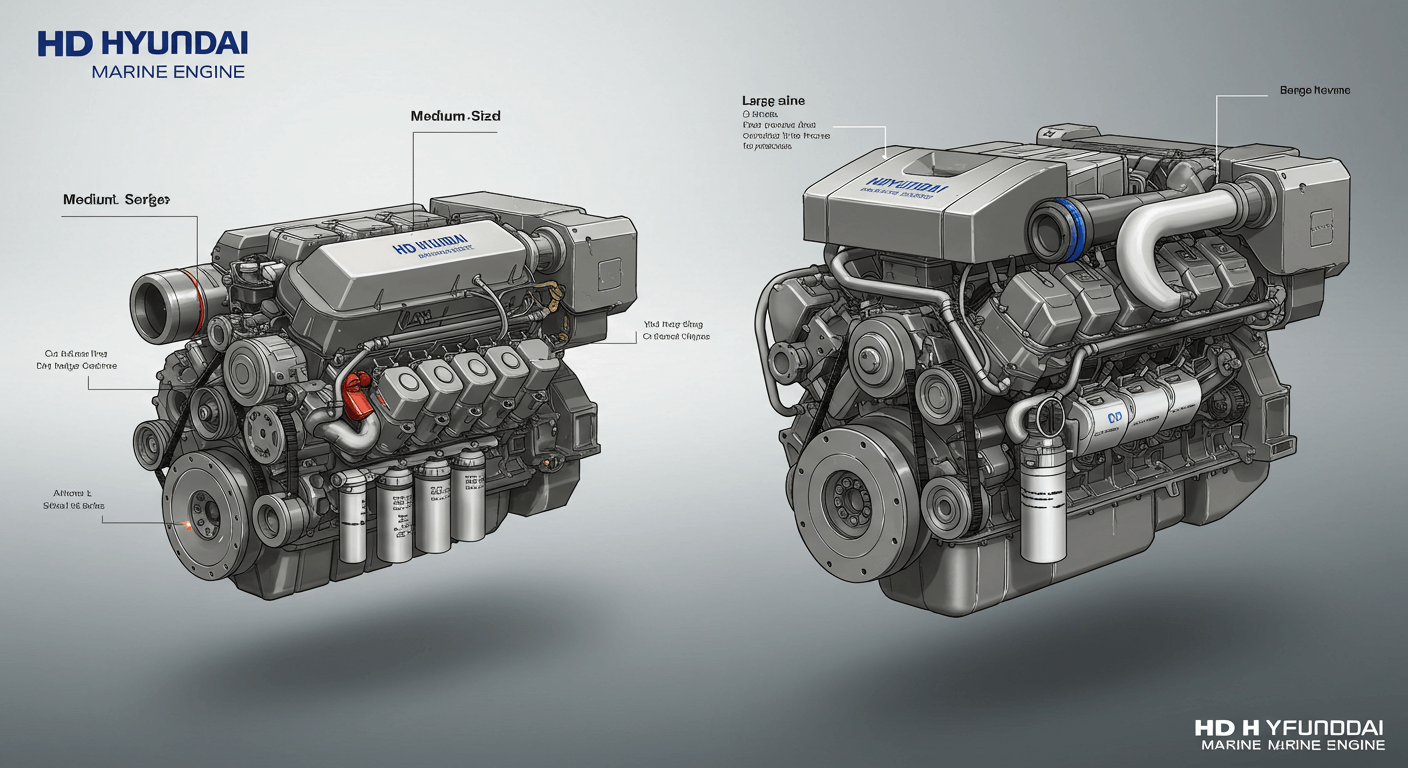 HD현대마린엔진이 만든 중대형 선박 엔진