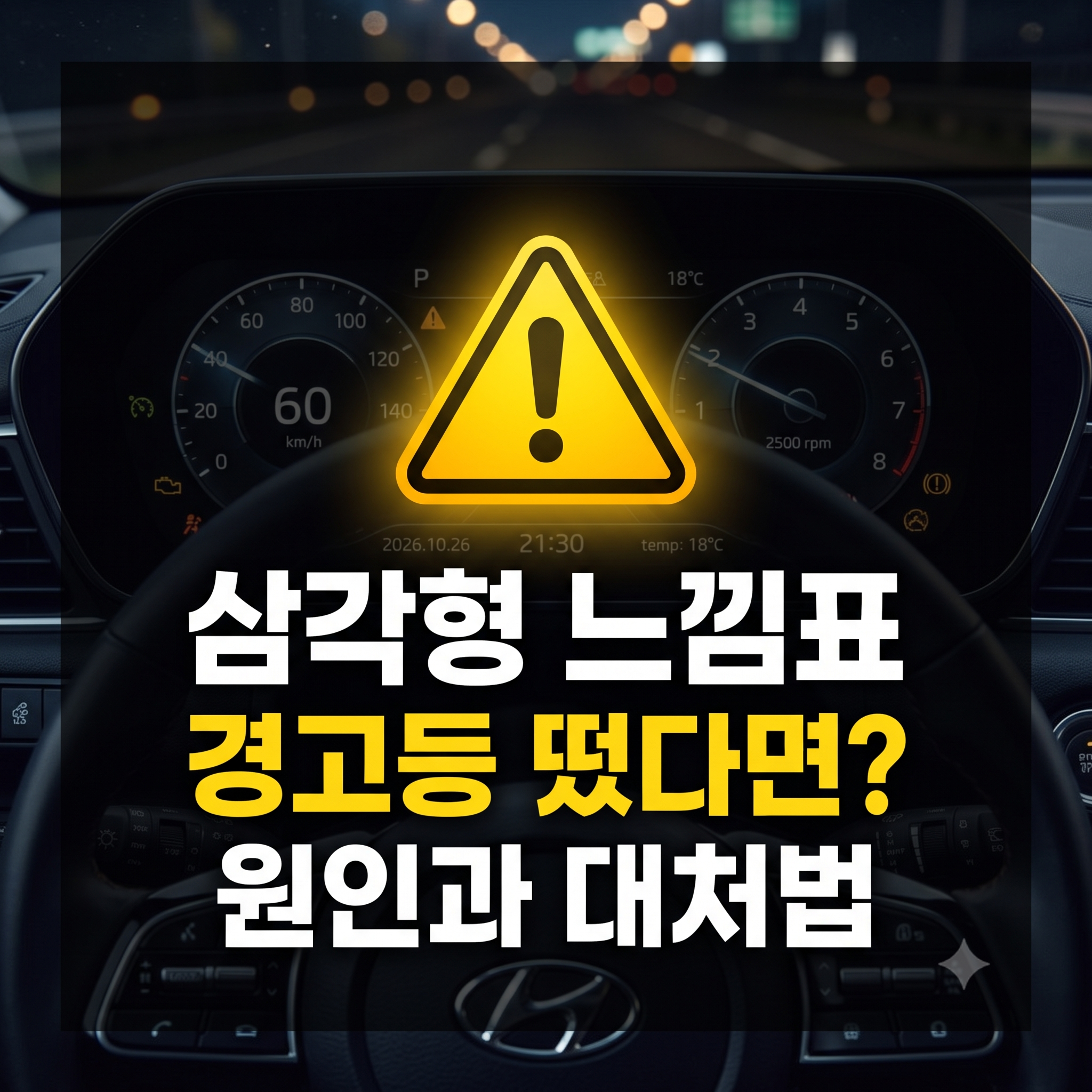 자동차 계기판 삼각형 느낌표 경고등 원인과 상황별 대처법 총정리