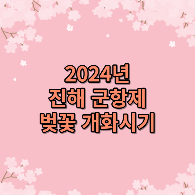 2024년 진해군항제 및 벚꽃 개화시기