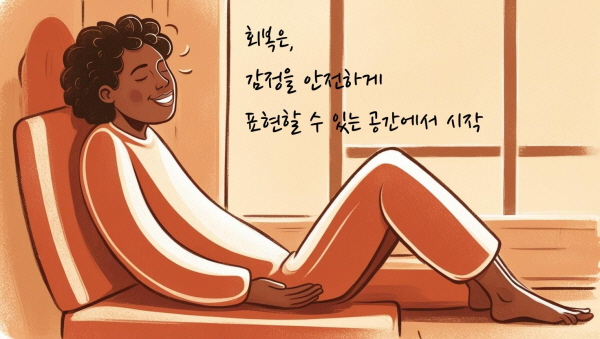 회복은 감정을 안전하게 표현할 수 있는 공간에서 시작됩니다에 관한 그림