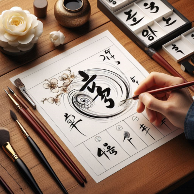 붓으로 표현한 창의적인 서예 작품