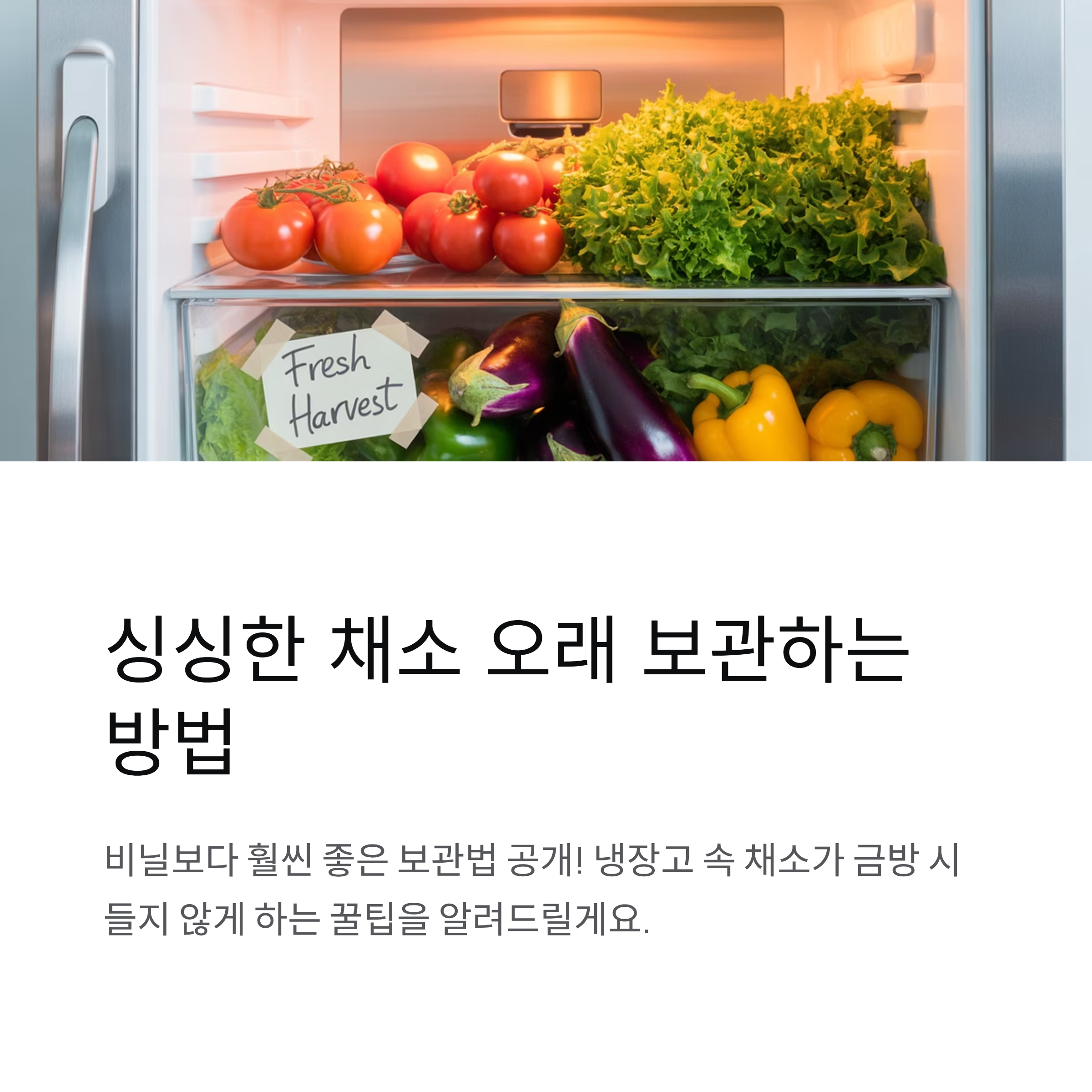 싱싱한 채소 오래 보관하는 방법, 비닐보다 이게 훨씬 좋아요
