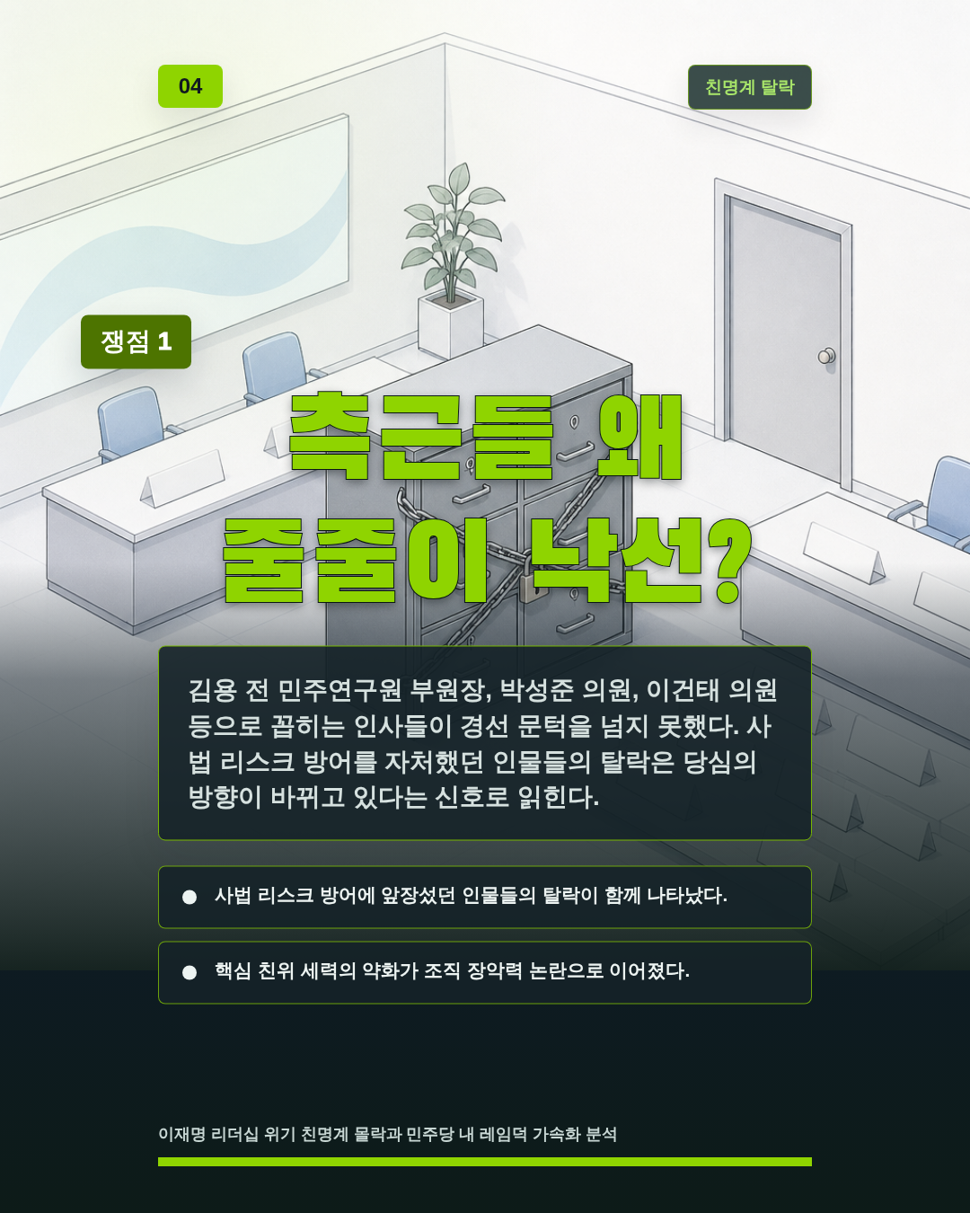 측근들 왜 줄줄이 낙선?