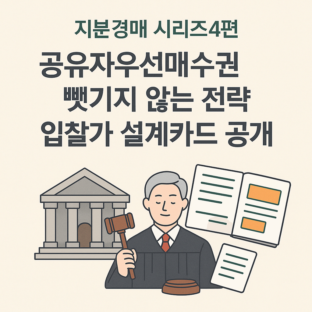 지분경매 시리즈4편, 공유자우선매수권 뺏기지 않는 전략 입찰가 설계카드 공개