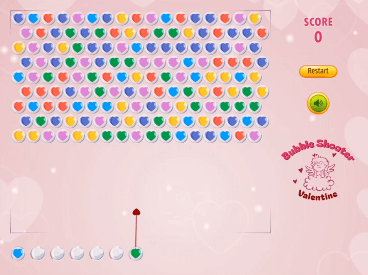 버블슈터-발렌타인-무료게임-시작-화면