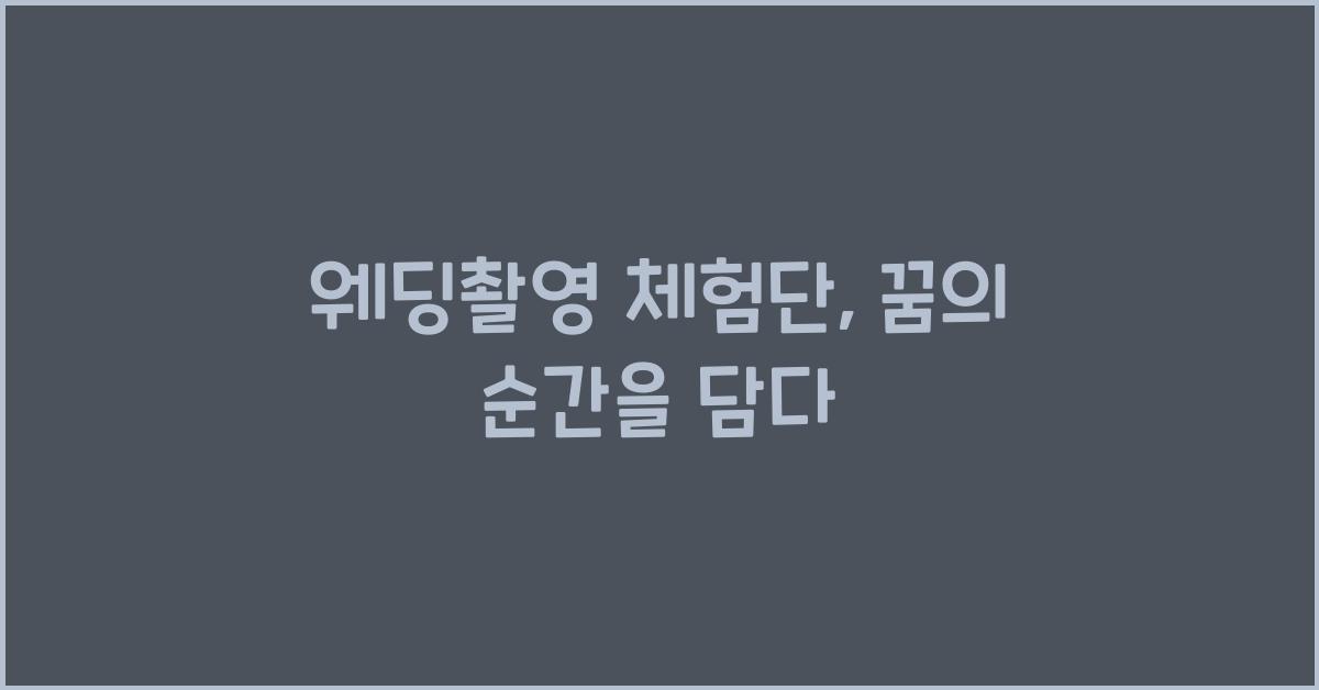 웨딩촬영 체험단