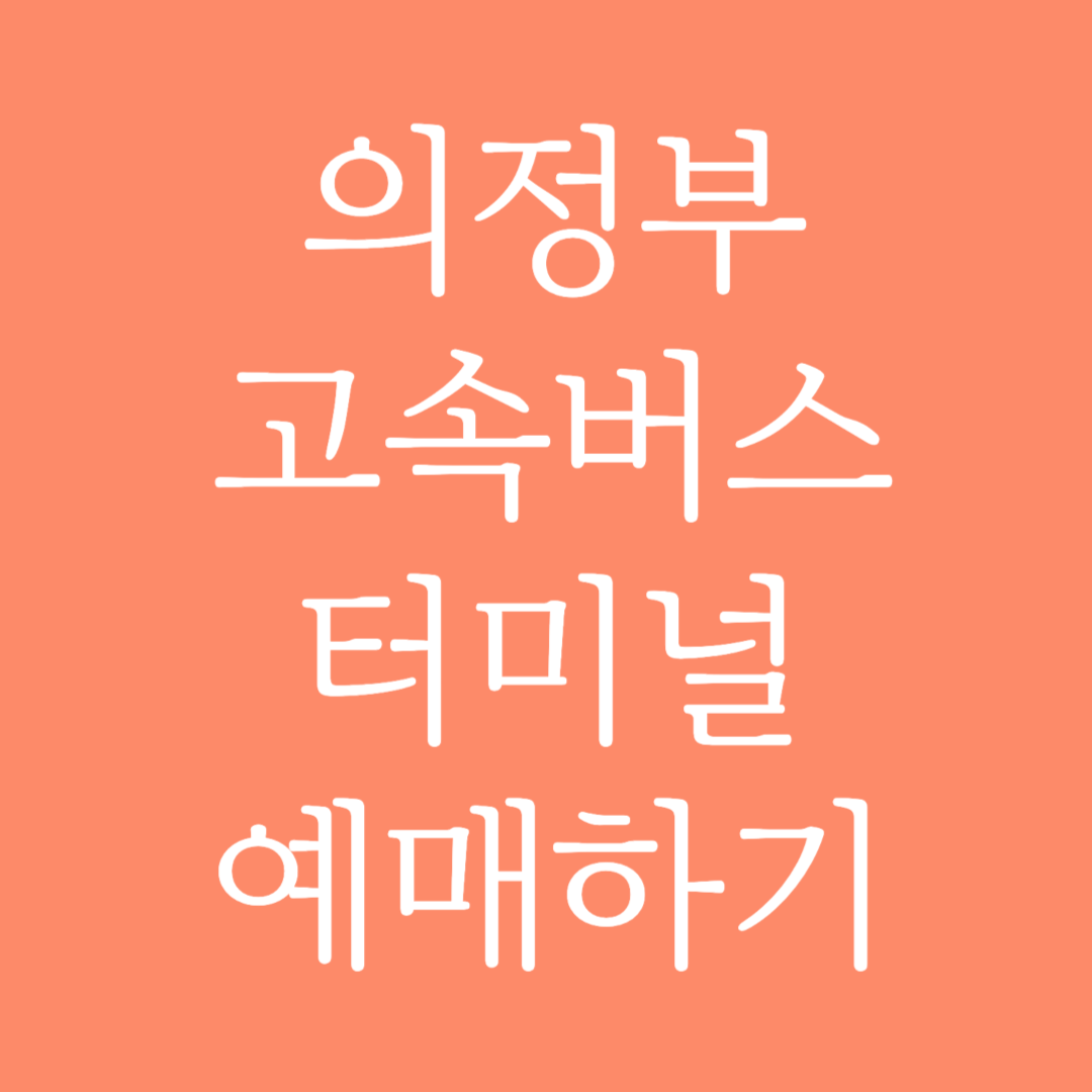 의정부 실시간 고속버스터미널 시간표 조회 및 예매하기