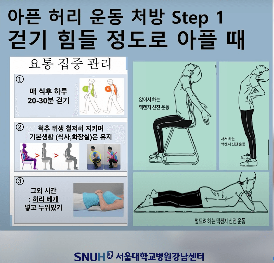 매우 아플 때에 하면 좋은 운동