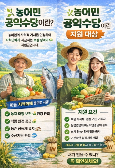 농어민 공익수당 자격, 신청 등 완벽정리