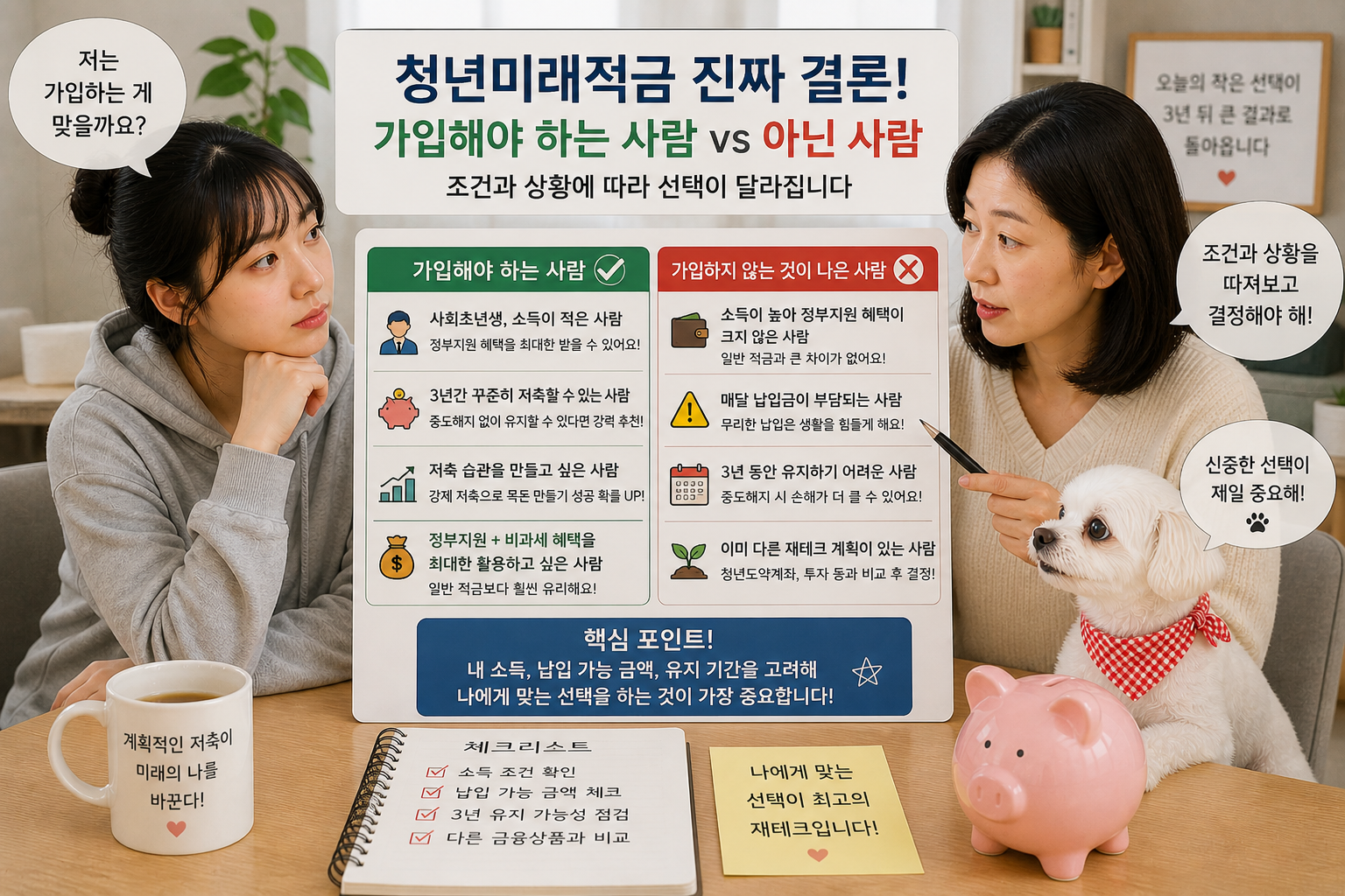 청년미래적금 진짜 결론, 가입해야 하는 사람 vs 아닌 사람. 조건과 상황 비교 이미지