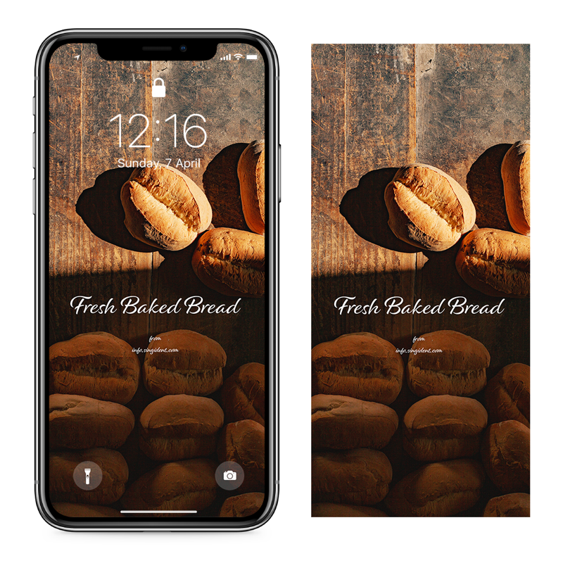 12 나무테이블 위의 빵 C - Fresh Baked Bread 갈색배경화면