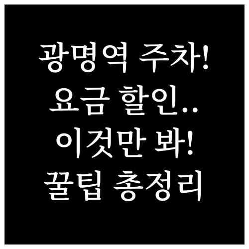광명역 주차장 위치와 요금 할인 혜택..