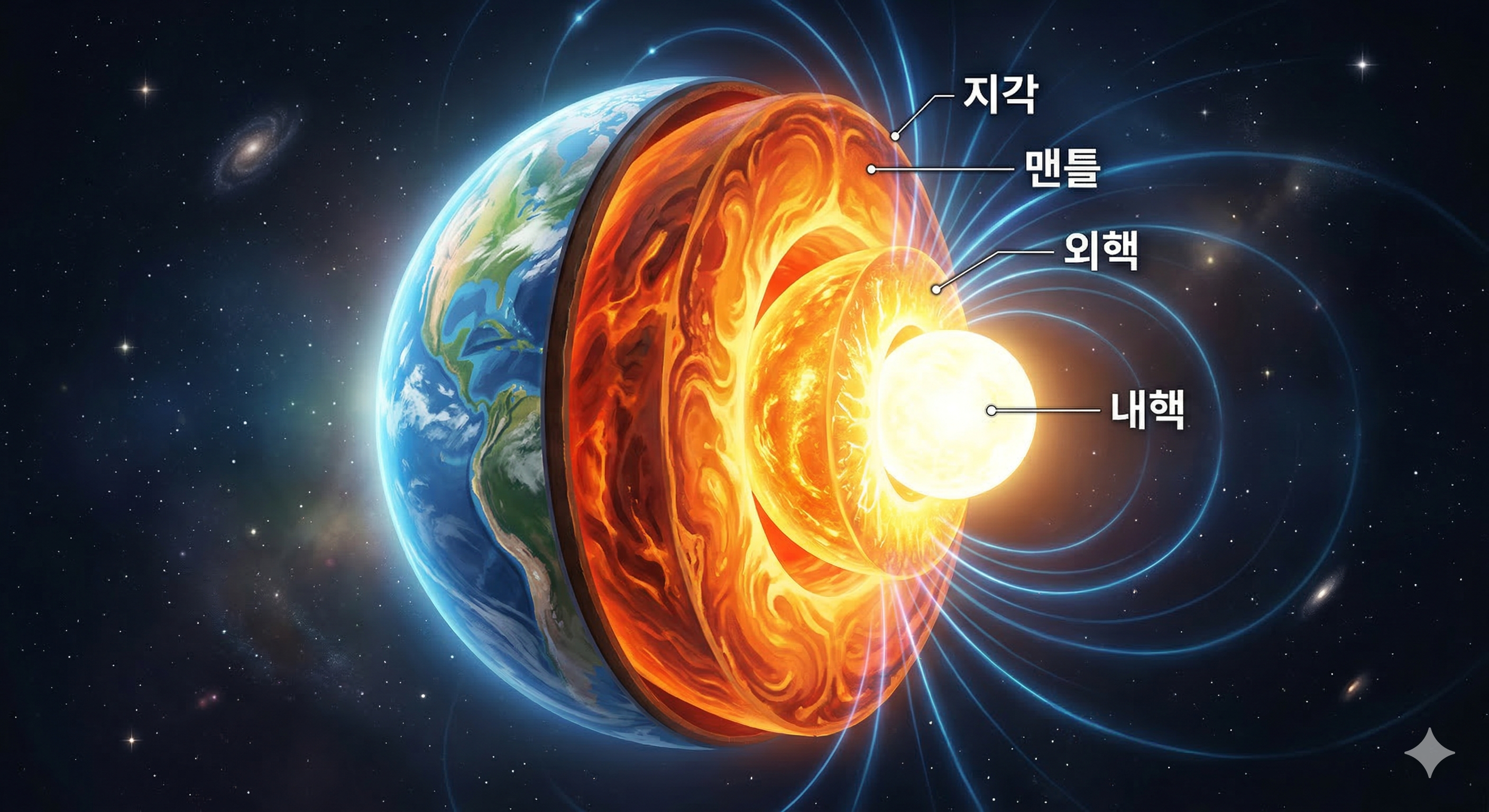 발밑의 거대한 신비 지구 내부의 층상 구조