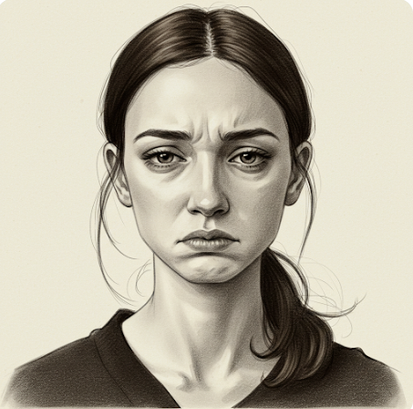 괴로워 하는 여성