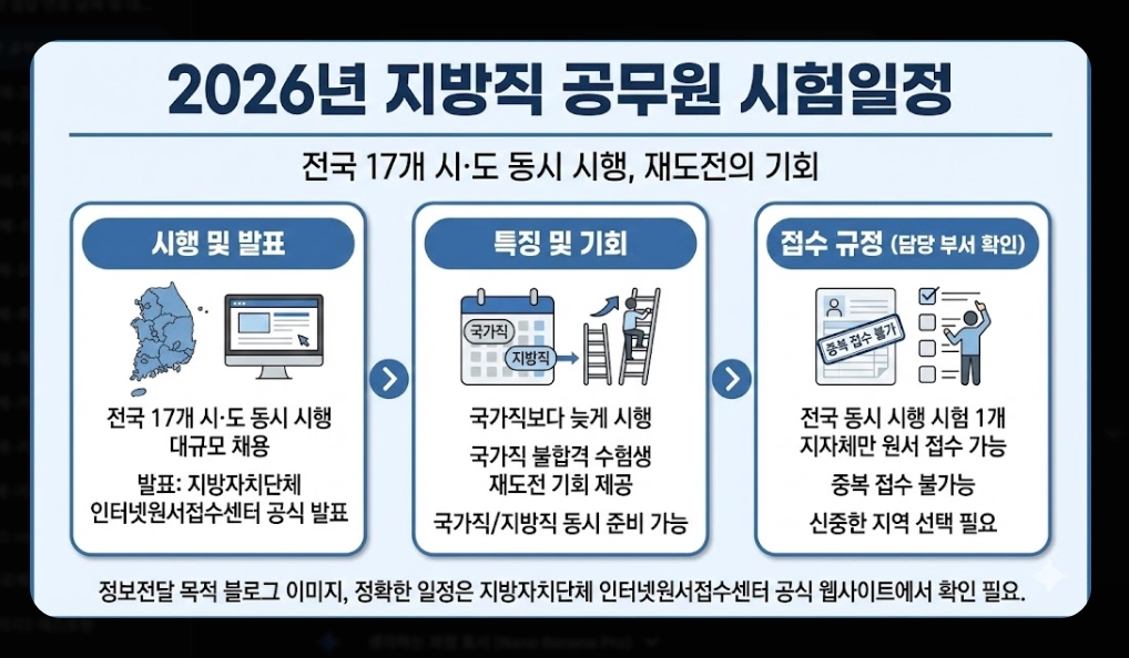 2026년 공무원 시험일정 총정리 국가직·지방직 확정일정