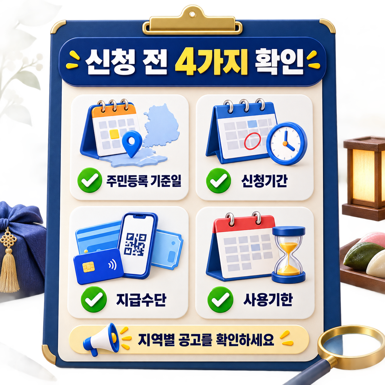 2026 추석 민생지원금 신청 전 주민등록 기준일 신청기간 지급수단 사용기한 확인