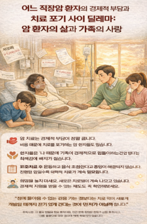 직장암 환자의 경제적 부담과 치료 포기 사이의 딜레마