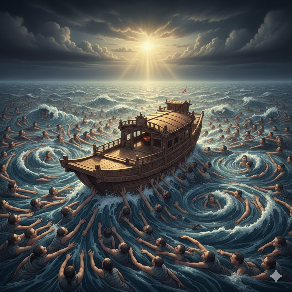 물 위에 뜬 배처럼, 군주는 백성 위에 서 있지만 동시에 백성에게 의존합니다.