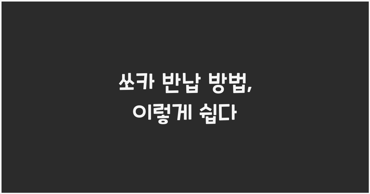쏘카 반납 방법