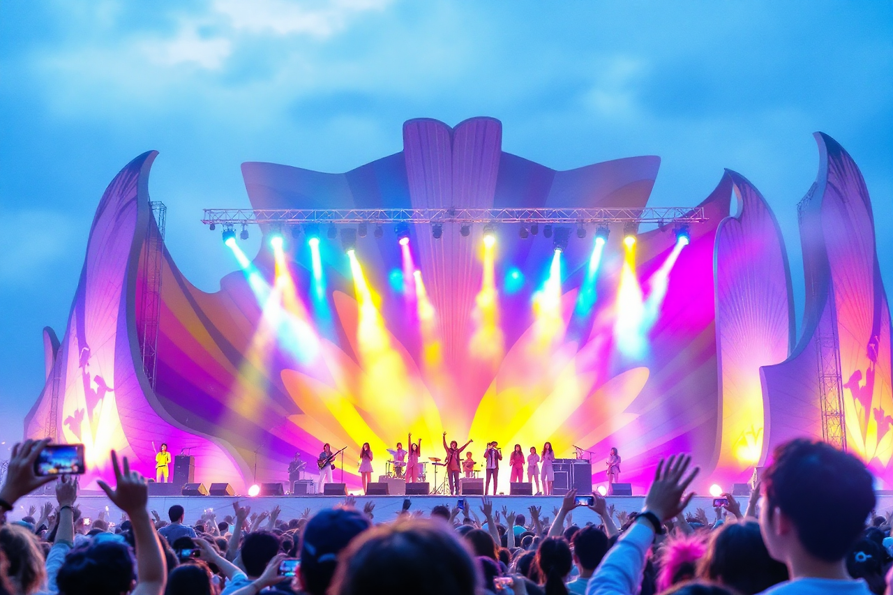 무대에서 공연중인 가수들