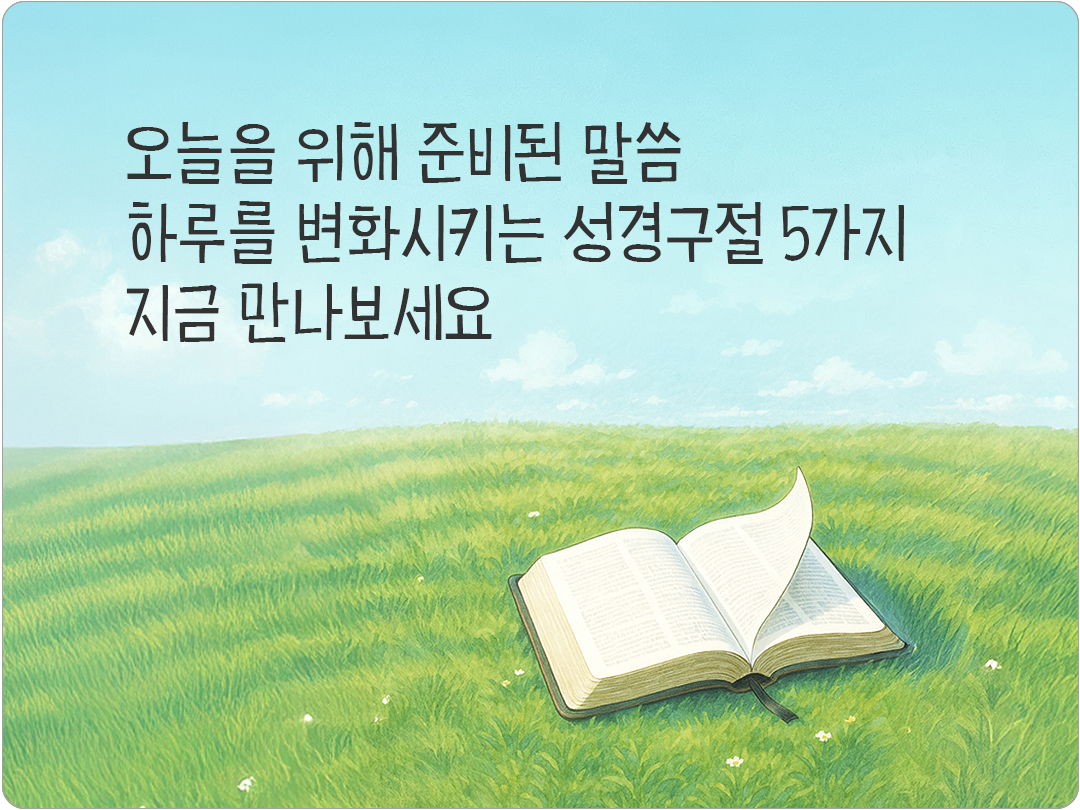 피어나네 오늘을 위해 준비된 말씀, 하루를 변화시키는 성경구절 5가지 바로가기