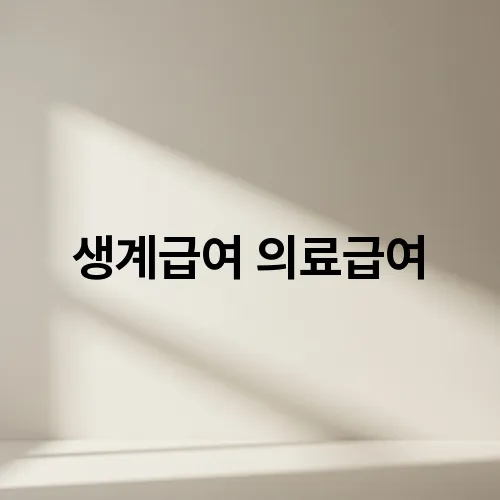 생계급여 의료급여