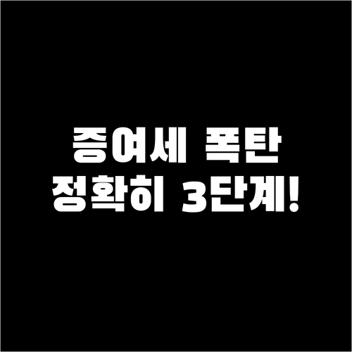 재산 증여 시 예상 총세부담액 정확히..