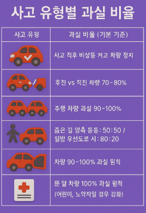 차가 뒤에서 박았을 때 과실 비율 합의금