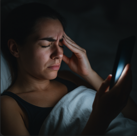 잠자기 전 스마트폰으로 인한 눈 피로 느낌