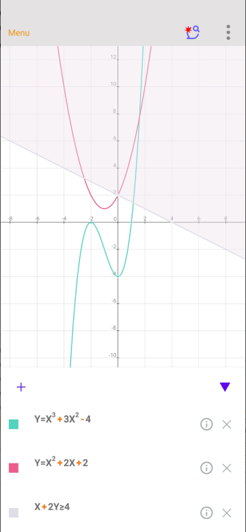 공학용 계산기 앱, 연립방정식, 이차방정식 풀이, 미분&middot;적분 기본 풀이