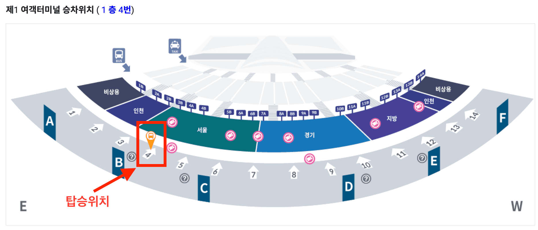 6006번-공항버스-제1터미널-승차위치