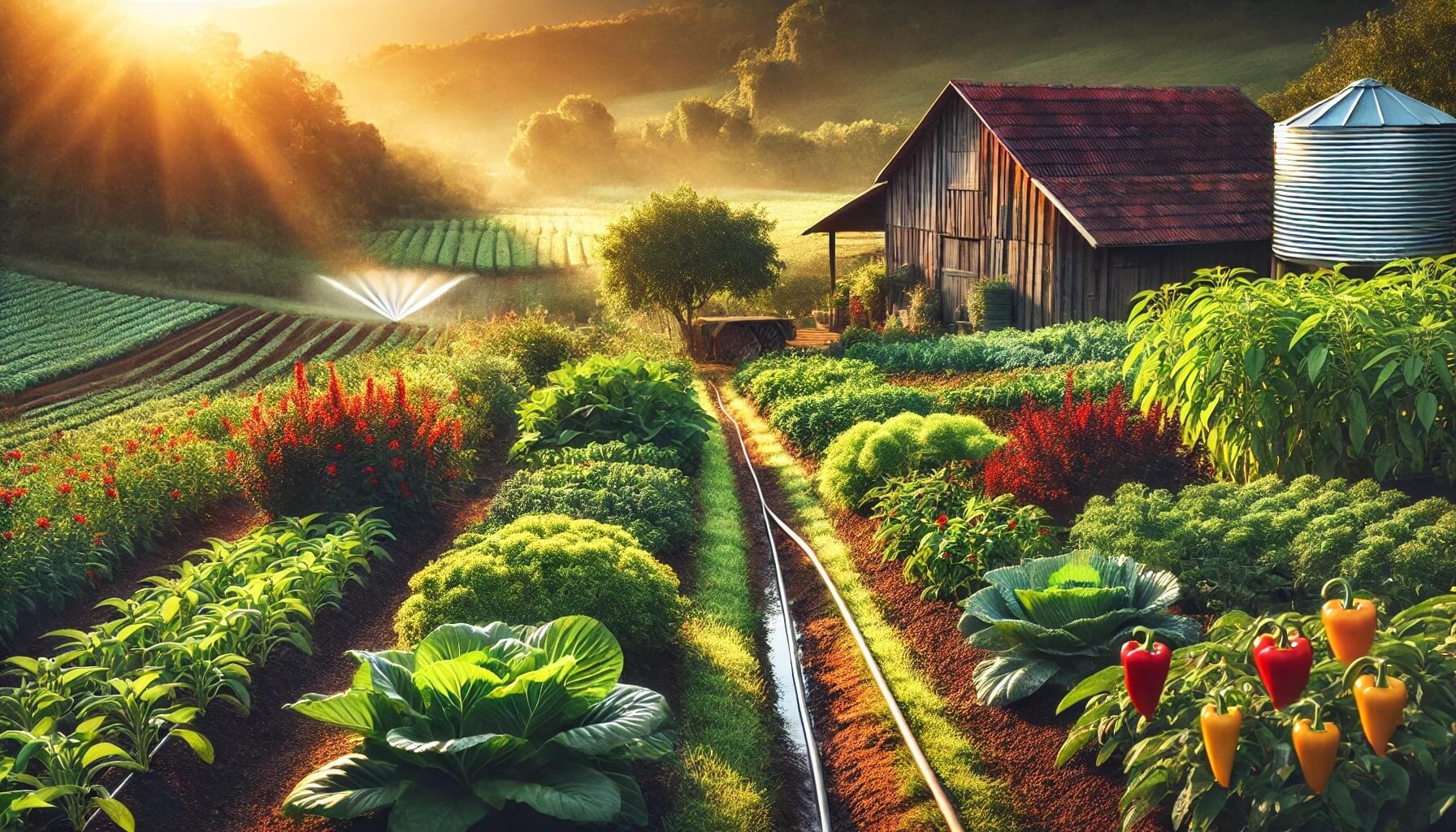 자연 친화적이고 번영하는 농촌 농장의 모습을 보여주는 이미지