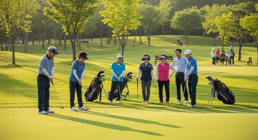 파크골프 를 즐기는 사람 사진