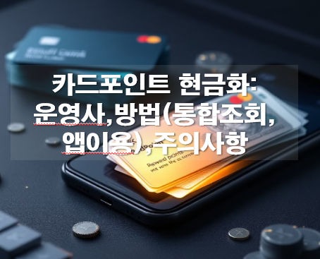 카드포인트 현금화 방법: 운영사,방법(통합조회,앱이용),주의사항