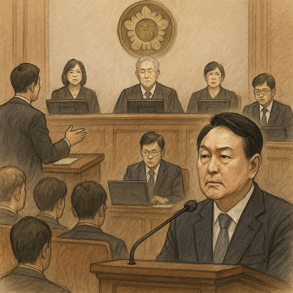 헌법재판소와 윤석열 대통령 사진