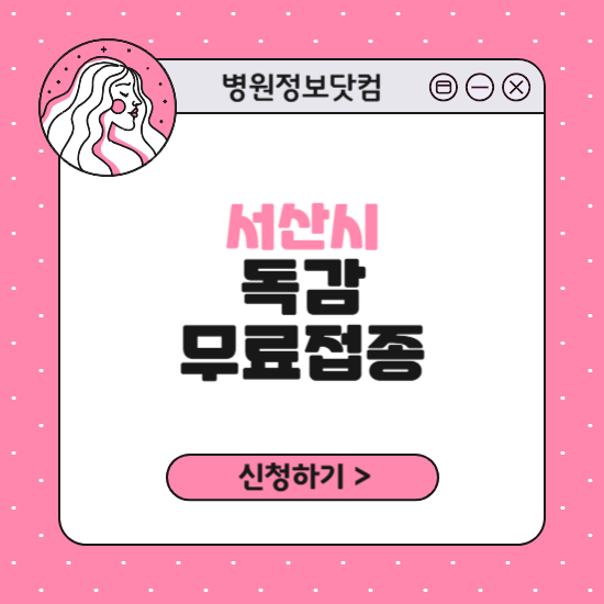 서산시 독감 무료접종 신청 방법｜지정 병원 찾기｜대상자 조회 확인