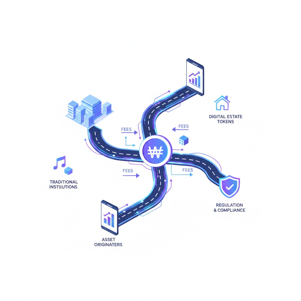 STO 유통 구조 및 원화 스테이블코인 생태계 분석도