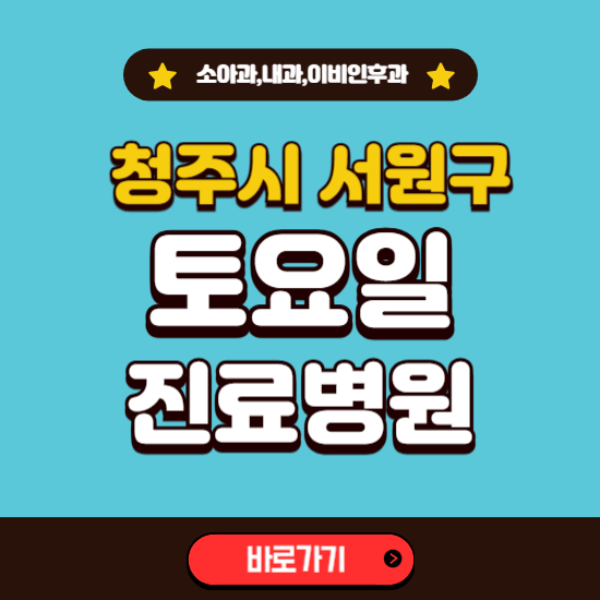 청주시 서원구 토요일 진료 병원 찾기 ❘ 주말 문여는 소아과, 내과, 이비인후과 리스트