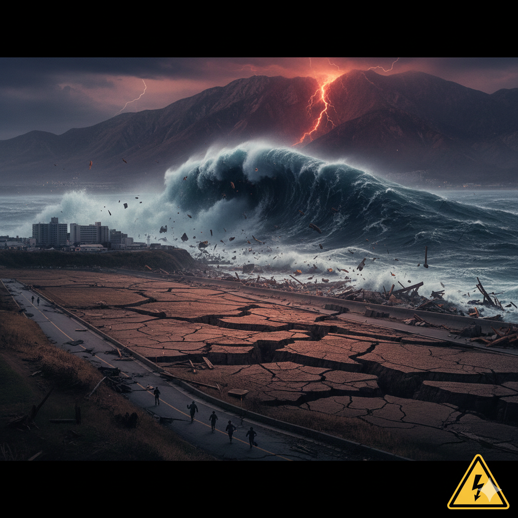 지진 해일의 이미지